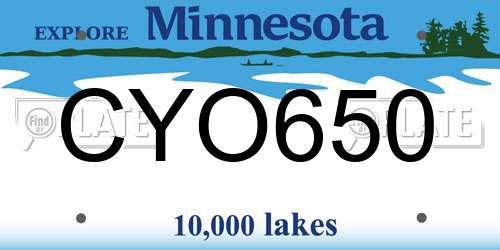 CYO650 Minnesota License Plate
