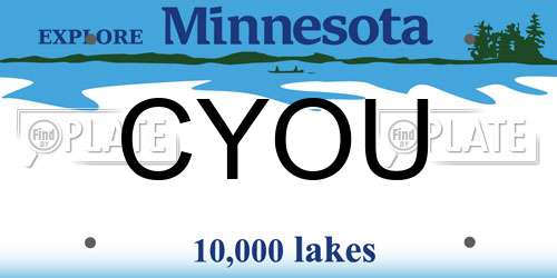 CYOU Minnesota License Plate