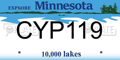 CYP119 Minnesota License Plate