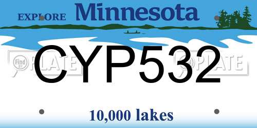 CYP532 Minnesota License Plate