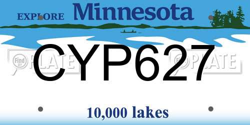 CYP627 Minnesota License Plate