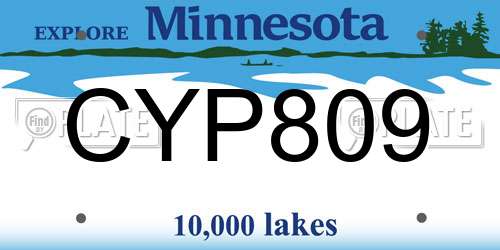 CYP809 Minnesota License Plate