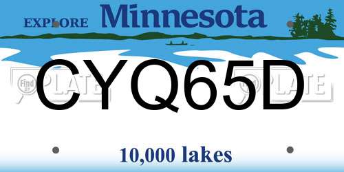 CYQ65D Minnesota License Plate