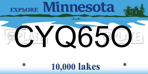 CYQ65O Minnesota License Plate