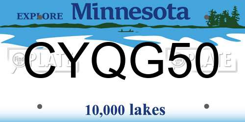CYQG50 Minnesota License Plate