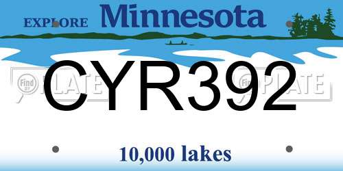 CYR392 Minnesota License Plate