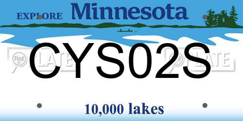 CYS02S Minnesota License Plate
