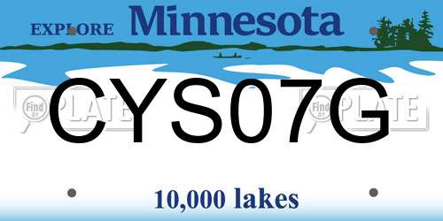 CYS07G Minnesota License Plate