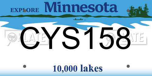 CYS158 Minnesota License Plate