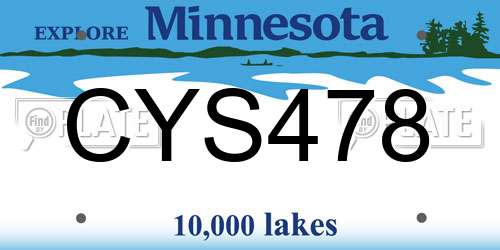 CYS478 Minnesota License Plate