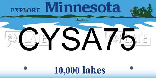 CYSA75 Minnesota License Plate