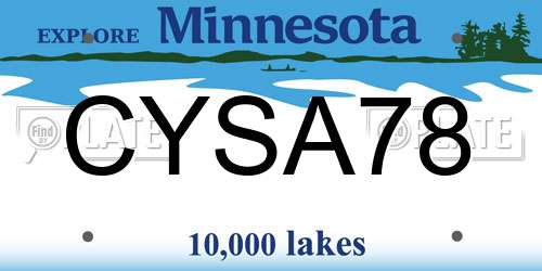 CYSA78 Minnesota License Plate