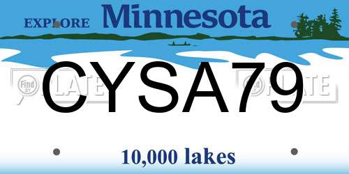 CYSA79 Minnesota License Plate