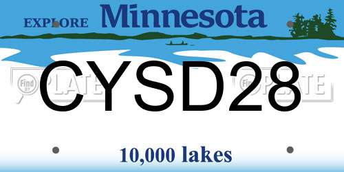 CYSD28 Minnesota License Plate