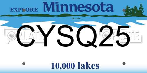 CYSQ25 Minnesota License Plate