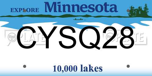 CYSQ28 Minnesota License Plate