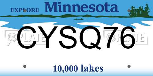 CYSQ76 Minnesota License Plate
