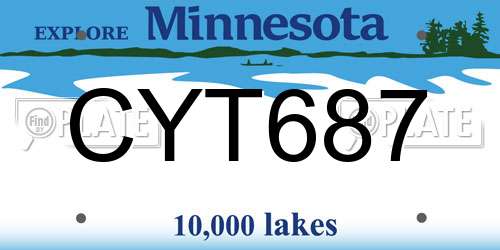CYT687 Minnesota License Plate