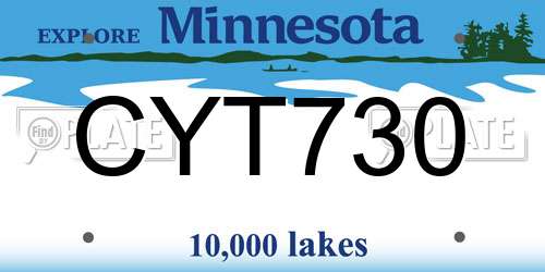 CYT730 Minnesota License Plate