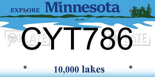 CYT786 Minnesota License Plate