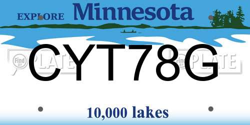 CYT78G Minnesota License Plate