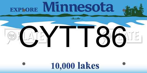 CYTT86 Minnesota License Plate