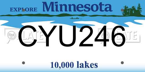 CYU246 Minnesota License Plate