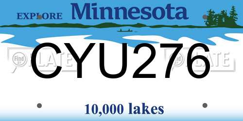 CYU276 Minnesota License Plate