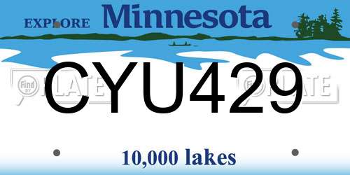 CYU429 Minnesota License Plate