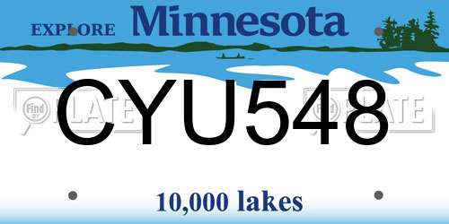 CYU548 Minnesota License Plate