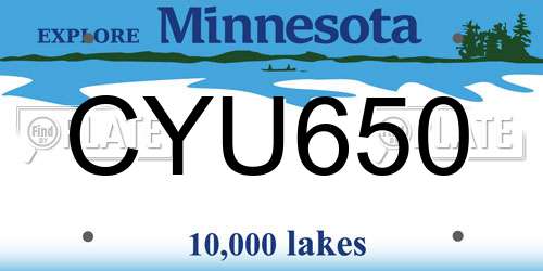 CYU650 Minnesota License Plate