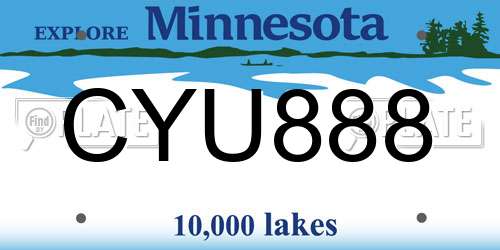 CYU888 Minnesota License Plate