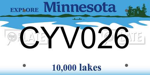 CYV026 Minnesota License Plate