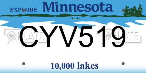 CYV519 Minnesota License Plate