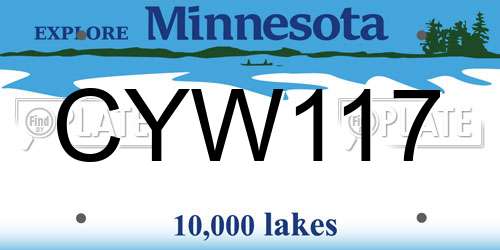 CYW117 Minnesota License Plate