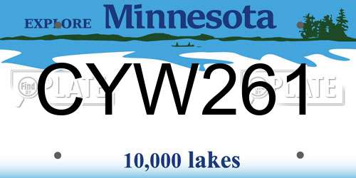 CYW261 Minnesota License Plate