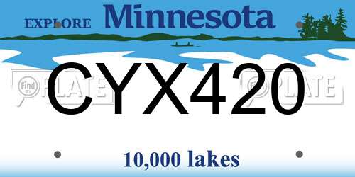 CYX420 Minnesota License Plate