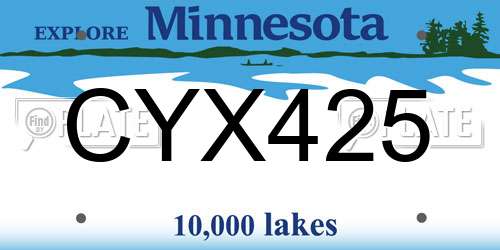CYX425 Minnesota License Plate