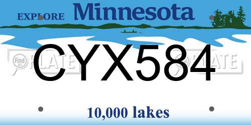 CYX584 Minnesota License Plate