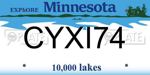 CYXI74 Minnesota License Plate