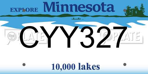 CYY327 Minnesota License Plate