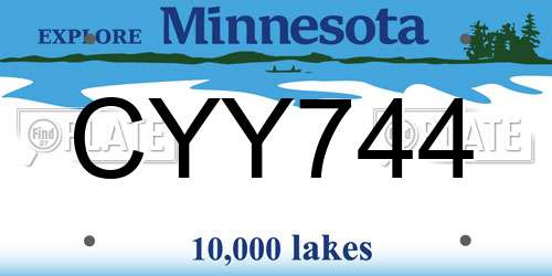 CYY744 Minnesota License Plate