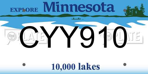 CYY910 Minnesota License Plate