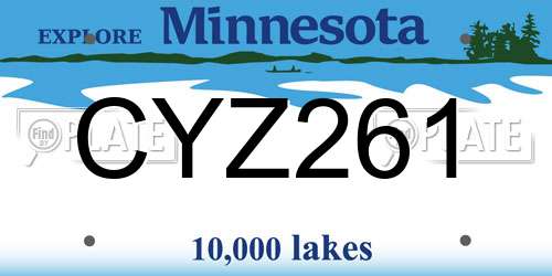 CYZ261 Minnesota License Plate