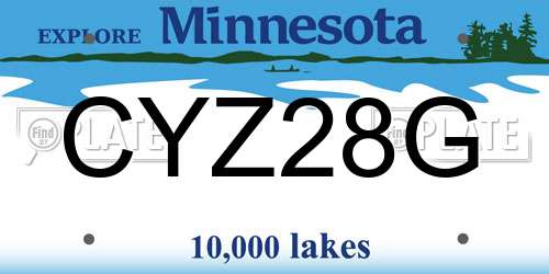 CYZ28G Minnesota License Plate