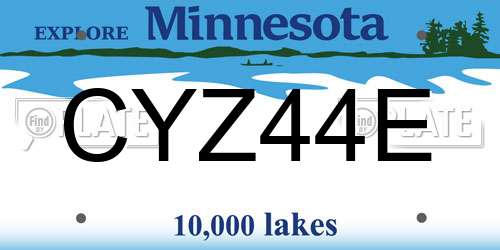 CYZ44E Minnesota License Plate