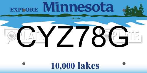 CYZ78G Minnesota License Plate