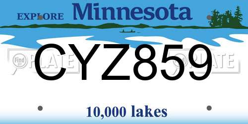 CYZ859 Minnesota License Plate