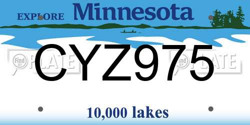 CYZ975 Minnesota License Plate
