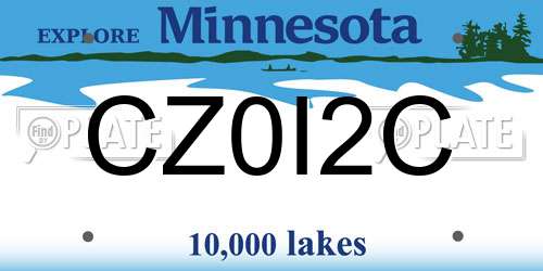 CZ0I2C Minnesota License Plate